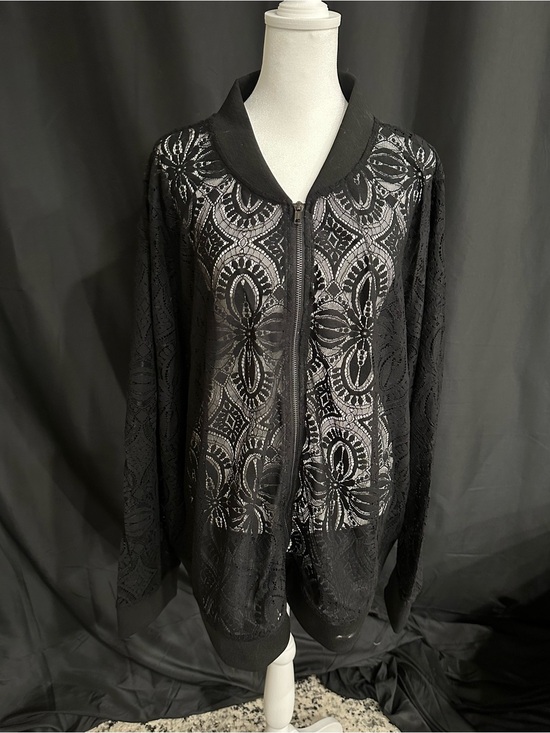 torrid Jackets & Blazers - torrid Black Sheer Lace Bomber Jacket